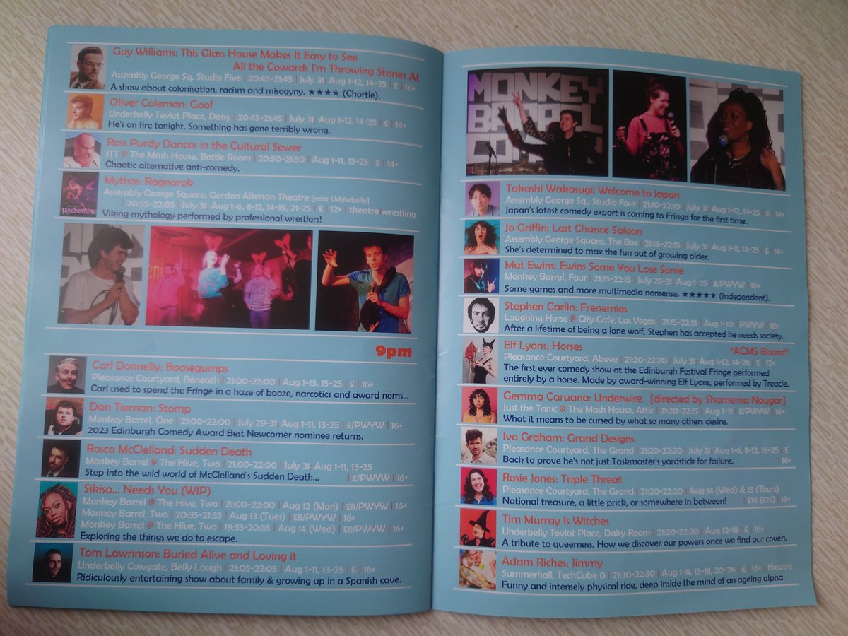 ACMS (@altcommemsoc) on Twitter photo Looking for 8-9pm #edfringe goodness? We recommend e.g.
Oliver Coleman, <a href="/destroycomedy/">Ross Purdy</a>, <a href="/CarlDonnelly/">Carl Donnelly</a>, <a href="/tiernancomedian/">Dan Tiernan</a>, <a href="/rossisacoolguy/">rosco mcclelland</a>, <a href="/sikisacomedy/">Sikisa Comedy</a>, <a href="/_JoGriffin/">Jo Griffin</a>, <a href="/MatEwins/">Mat Ewins</a>, <a href="/mrstephencarlin/">Stephen Carlin Comedy</a>, Elf Lyons, <a href="/IvoGraham/">Ivo Graham</a>, Rosie Jones, <a href="/TMurray2006/">Tim Murray</a>, @AdamRichesLive + MORE! Looking for 8-9pm #edfringe goodness? We recommend e.g.
Oliver Coleman, <a href="/destroycomedy/">Ross Purdy</a>, <a href="/CarlDonnelly/">Carl Donnelly</a>, <a href="/tiernancomedian/">Dan Tiernan</a>, <a href="/rossisacoolguy/">rosco mcclelland</a>, <a href="/sikisacomedy/">Sikisa Comedy</a>, <a href="/_JoGriffin/">Jo Griffin</a>, <a href="/MatEwins/">Mat Ewins</a>, <a href="/mrstephencarlin/">Stephen Carlin Comedy</a>, Elf Lyons, <a href="/IvoGraham/">Ivo Graham</a>, Rosie Jones, <a href="/TMurray2006/">Tim Murray</a>, @AdamRichesLive + MORE!