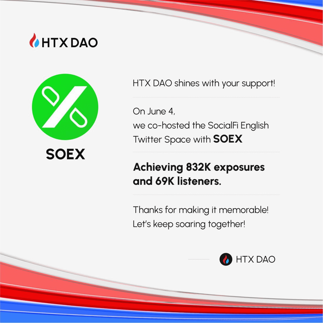 soex_io's tweet photo. Happy 11th Anniversary, @HTX_Global! 🥳

We're thrilled to be growing alongside @HTX_DAO! Here's to many more years of success and collaboration ahead! 🚀

Cheers to an exciting journey together! 🥂

With love from the SOEX community! 💚

#HTX11Years #SOEX https://t.co/H4NQMZOYIo
