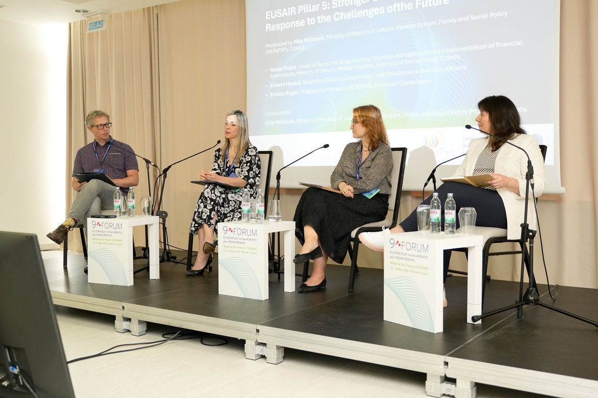 🤝🌍 Embracing a more inclusive #EUSAIR! The 5th pillar—Improved Social Cohesion—will tackle challenges like demographic shifts &amp; disparities.

📺Watch the session and read more adriatic-ionian.eu/event/9th-annu…

#IPADRION