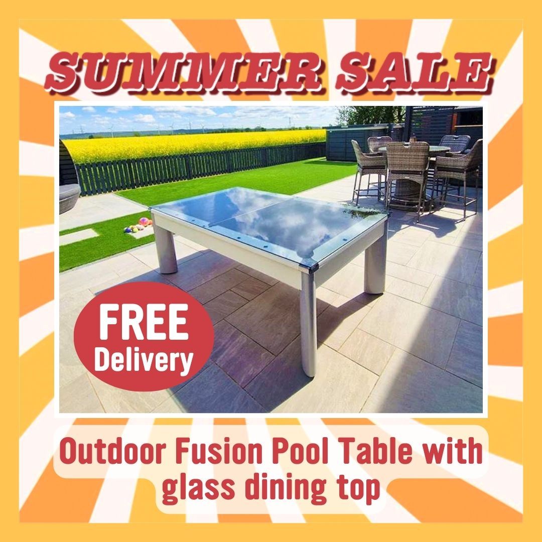HomeLeisure's tweet image. ☀️ Summer isn't over yet! Get an outdoor pool table and rack up the fun! 🎱

We've added 2 new tables to our summer sale, in stock and ready for delivery with an extra £100 off! 🚚💸

Shop Now 👉buff.ly/4bP74rc 

#OutdoorFun #PoolTable #SummerSale #HomeLeisureDirect