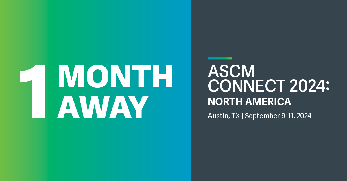 ascm_hq's tweet photo. ASCM CONNECT 2024: North America is just one month away, but advanced pricing ends soon. Save $400 on your conference registration when you register by August 17.
Join us in Austin for an unforgettable experience. Register today and save! https://t.co/mKMgyuwvJs
#ascmconnect https://t.co/2793ZANwmN
