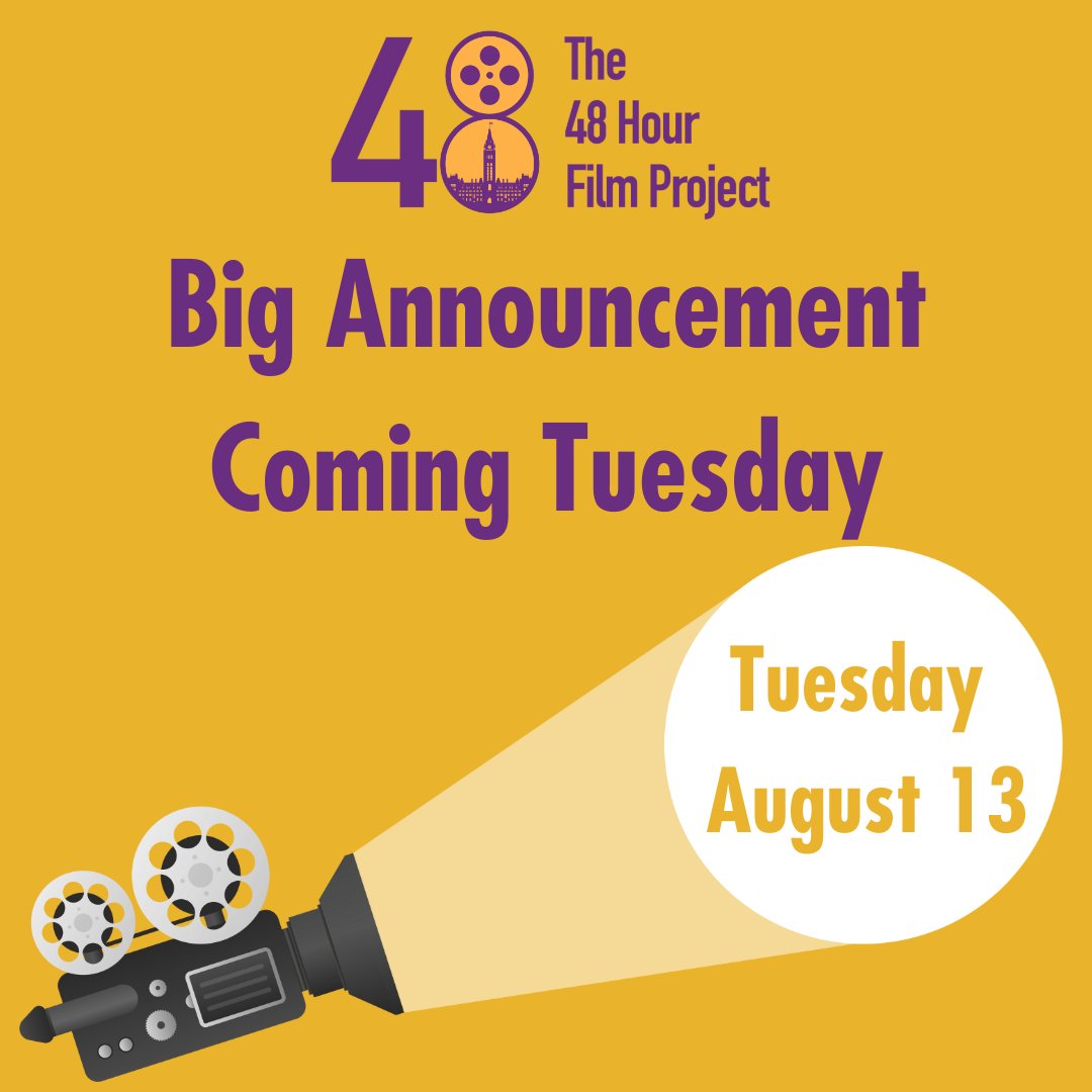 solonearts's tweet photo. We have a BIG announcement coming up this Tuesday about the Ottawa 48 Hour Film Project!! We'll announce on our social platforms and website so follow us and stay tuned!
#48hourchallenge #48filmproject #OttawaFilmmakers #filmottawa #filmfans #ottawaarts #ottawafilm #48hfp https://t.co/n86HiULgvx