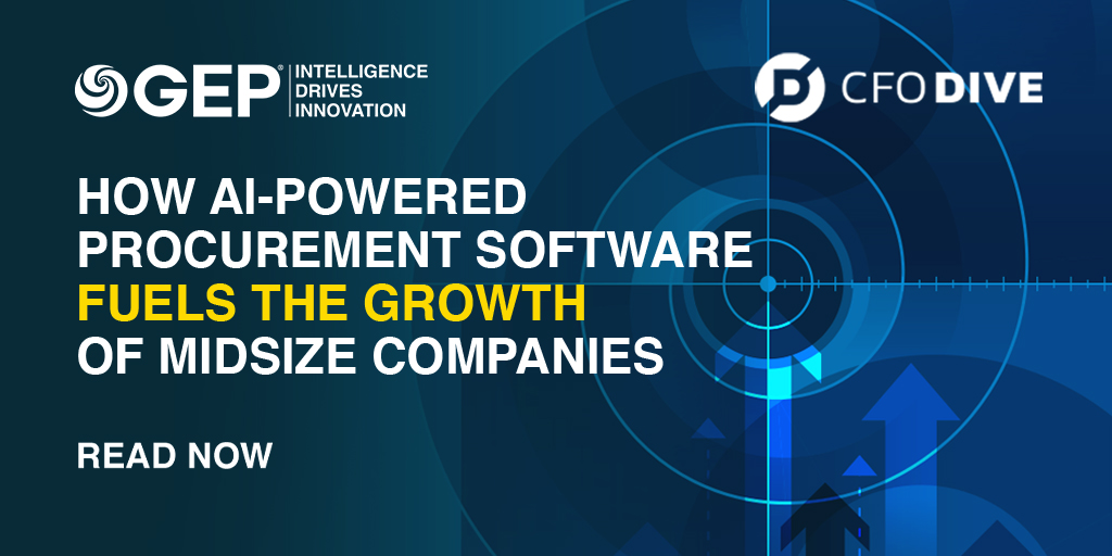 GEP_Worldwide's tweet image. #Midsize companies are taking an #AI first approach to #procurement to fuel growth and meet the needs of diverse users. Download this #GEP – CFO Dive paper to learn more: bit.ly/3XYkEVZ