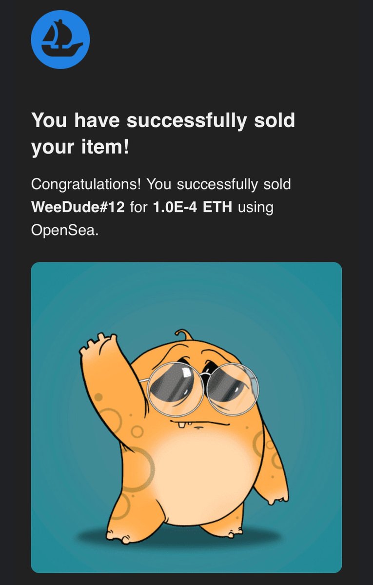 weedude_nft's tweet photo. ✨SOLD OUT✨

Thanks #NeitherGodNorMaster !!!

There are ONLY 4 of the first WeeDudes available for purchase… get yours! 👇
🔗 https://t.co/oEx4cgwCiK

Floor price: 0.0003 eth 😱

#nft #SupportEachOthers #weedude_nft https://t.co/86u4FeudGp