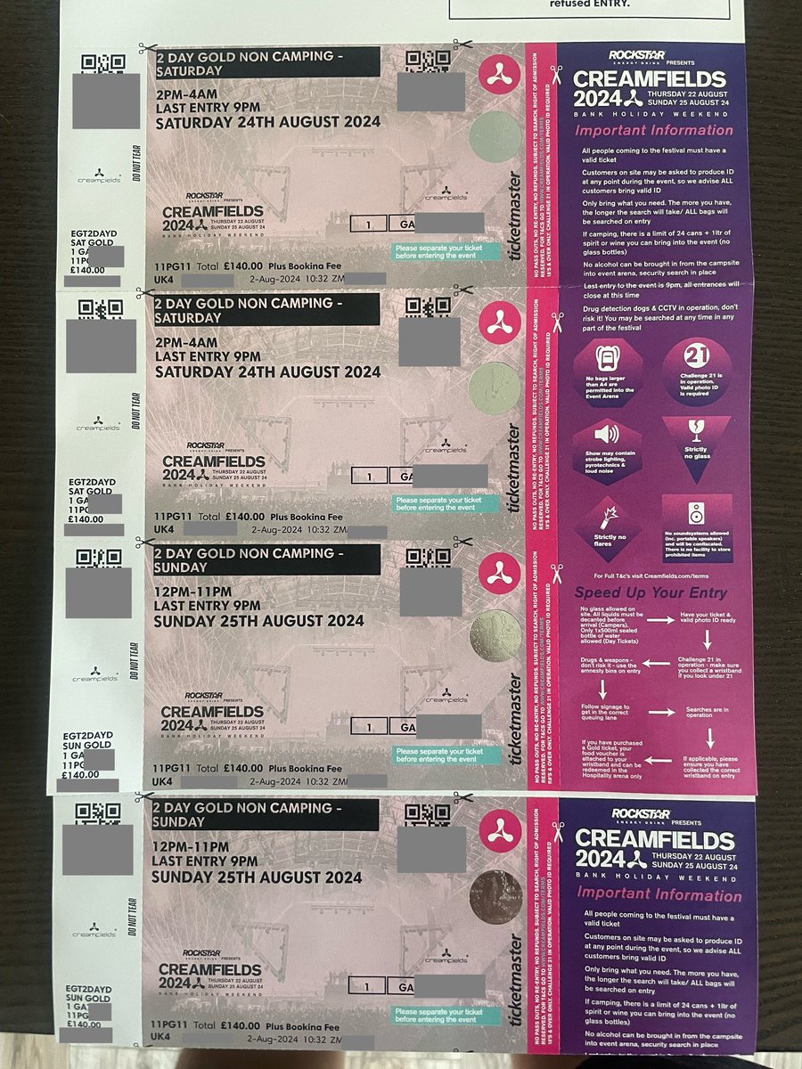 SalohcinStrebor's tweet photo. The actual tickets have arrived! Wish I could go 😞 
Reply or DM now to snap these up
#Creamfields #Creamfields2024 #CreamfieldsTickets https://t.co/cR1aoTrMmx