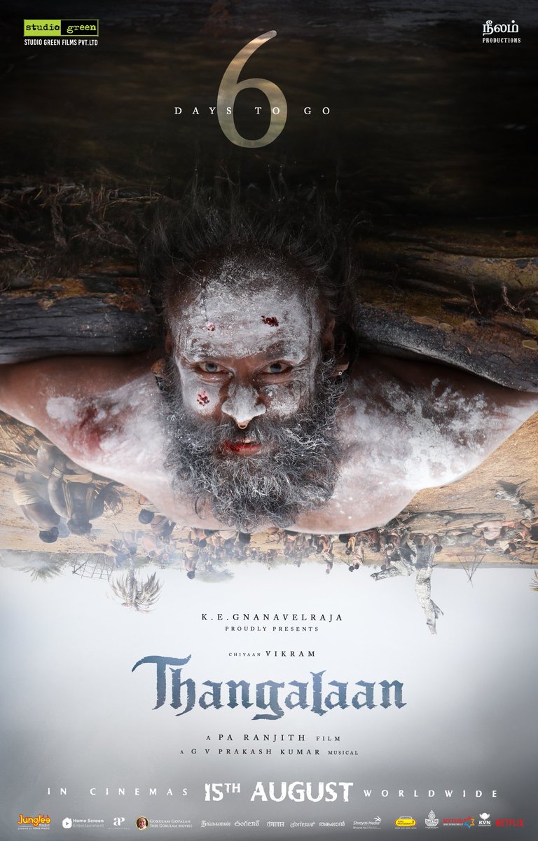 Selva RK (@editorselva) on Twitter photo 6 Days to Go for #Thangalaan 
#ThangalaanFromAug15
#Thangalaan <a href="/Thangalaan/">Thangalaan</a> <a href="/chiyaan/">Vikram</a> <a href="/beemji/">pa.ranjith</a> <a href="/GnanavelrajaKe/">Gnanavelraja Ke</a> <a href="/StudioGreen2/">Studio Green</a> <a href="/parvatweets/">Parvathy Thiruvothu</a> <a href="/MalavikaM_/">Malavika Mohanan</a> <a href="/NehaGnanavel/">neha nehu:)</a> <a href="/gvprakash/">G.V.Prakash Kumar</a> <a href="/Dhananjayang/">G Dhananjeyan</a> <a href="/KvnProductions/">KVN Productions</a> <a href="/SakthiFilmFctry/">Sakthi Film Factory</a> <a href="/Tentkotta/">Tentkotta</a> <a href="/APIfilms/">AP International</a> <a href="/homescreenent/">Home Screen Entertainment</a> <a href="/MangoMassMedia/">Mango Mass Media</a> 6 Days to Go for #Thangalaan 
#ThangalaanFromAug15
#Thangalaan <a href="/Thangalaan/">Thangalaan</a> <a href="/chiyaan/">Vikram</a> <a href="/beemji/">pa.ranjith</a> <a href="/GnanavelrajaKe/">Gnanavelraja Ke</a> <a href="/StudioGreen2/">Studio Green</a> <a href="/parvatweets/">Parvathy Thiruvothu</a> <a href="/MalavikaM_/">Malavika Mohanan</a> <a href="/NehaGnanavel/">neha nehu:)</a> <a href="/gvprakash/">G.V.Prakash Kumar</a> <a href="/Dhananjayang/">G Dhananjeyan</a> <a href="/KvnProductions/">KVN Productions</a> <a href="/SakthiFilmFctry/">Sakthi Film Factory</a> <a href="/Tentkotta/">Tentkotta</a> <a href="/APIfilms/">AP International</a> <a href="/homescreenent/">Home Screen Entertainment</a> <a href="/MangoMassMedia/">Mango Mass Media</a>