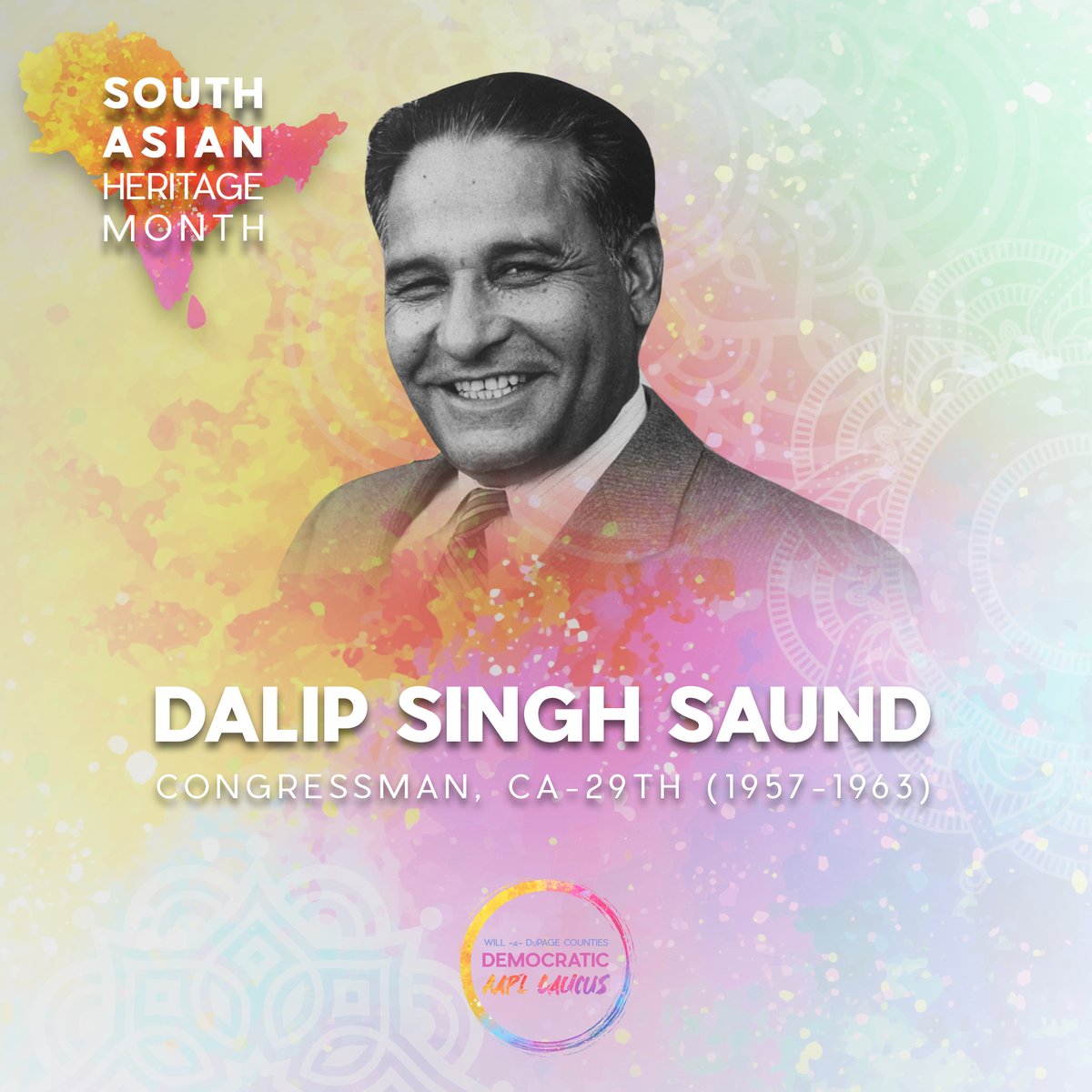 WDDAAPI's tweet image. #SouthAsianHeritageMonth Spotlight: Dalip Singh Saund
Made history as the first Asian American, Indian American, and Sikh elected to Congress. A champion of civil rights and immigrant rights, he dedicated his life to justice and equality in the US