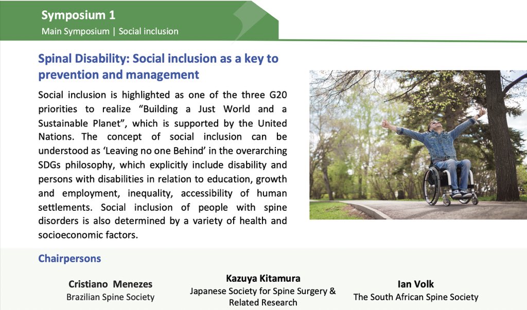 SPINE20 (@spine_20) on Twitter photo The first symposium is underway with a focus on Understanding the global impact of spinal disorders: Addressing social inclusion and Healthcare disparities
#SPINE20 5th Annual Summit
<a href="/NASSspine/">NASS</a>
<a href="/EUROSPINESoc/">EUROSPINE</a>
<a href="/SaudiSpine/">الجمعية السعودية للعمود الفقري</a>
<a href="/dwg_spine/">DWG (Deutsche Wirbelsäulengesellschaft)</a>
#sociedadebrasileiradecoluna
<a href="/WorldSpineCare/">World Spine Care</a> The first symposium is underway with a focus on Understanding the global impact of spinal disorders: Addressing social inclusion and Healthcare disparities
#SPINE20 5th Annual Summit
<a href="/NASSspine/">NASS</a>
<a href="/EUROSPINESoc/">EUROSPINE</a>
<a href="/SaudiSpine/">الجمعية السعودية للعمود الفقري</a>
<a href="/dwg_spine/">DWG (Deutsche Wirbelsäulengesellschaft)</a>
#sociedadebrasileiradecoluna
<a href="/WorldSpineCare/">World Spine Care</a>