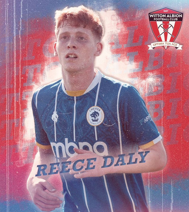WittonAlbion's tweet photo. SQUAD 24/25

Joining us on a 3 month loan from Chester is midfielder Reece Daly.

Reece has made 19 appearances for Chester scoring one goal. 

Welcome to Witton Reece! https://t.co/vtM3Rd3vQQ