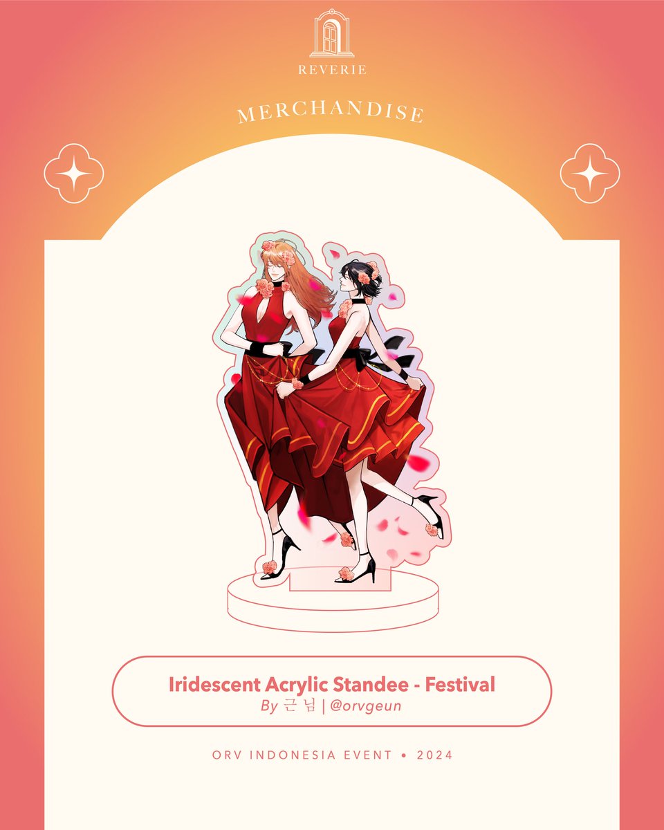 🚪 𝙄𝙡𝙡𝙪𝙨𝙩𝙧𝙖𝙩𝙞𝙤𝙣 𝙍𝙚𝙫𝙚𝙖𝙡 🚪

Reverie — ORV 🇮🇩 Event 2024

𝐌𝐞𝐫𝐜𝐡𝐚𝐧𝐝𝐢𝐬𝐞 (𝐌𝐃).
🎪 Festival 🎪

Iridescent Acrylic Standee — 근 님 (<a href="/orvgeun/">(ㅇㅇㅅT2)ㄹ/Geun</a>)

———
Thank you for collaborating with us! 😊

#OmniscientReverie 
#ORVID2024 
#ORV #전독시
