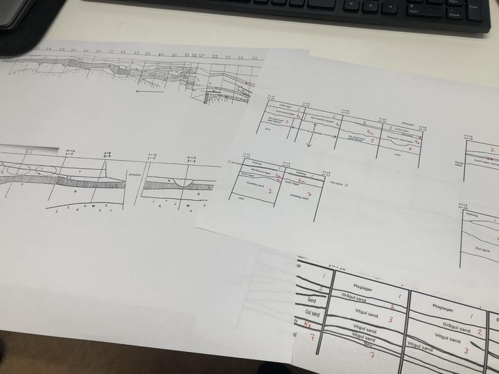 Trying to relate a legacy bone material to stratigraphic layers based on the notes and drawings in a 77-year-old excavation diary <a href="/museet/">Historiska museet vid Lunds universitet</a>. #museum #Archaeology #Zooarchaeology