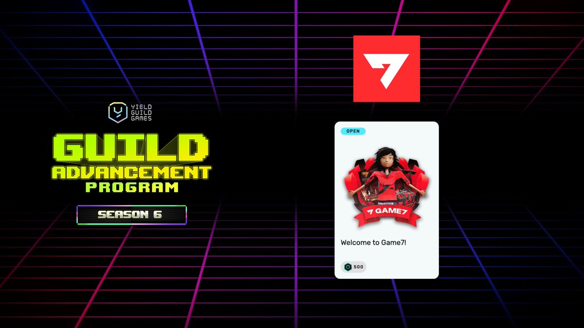 YieldGuild's tweet photo. 🌟 Calling all YGG users! Join us for the Game 7 Welcome Quest

Dive into our community, complete fun challenges, and earn rewards through Game7’s Credits campaign.

Don’t miss your chance to level up and connect with fellow gamers! https://t.co/UL1cK75WbT

#TogetherWePlay #GAPS6 https://t.co/UTx1c8AO1N