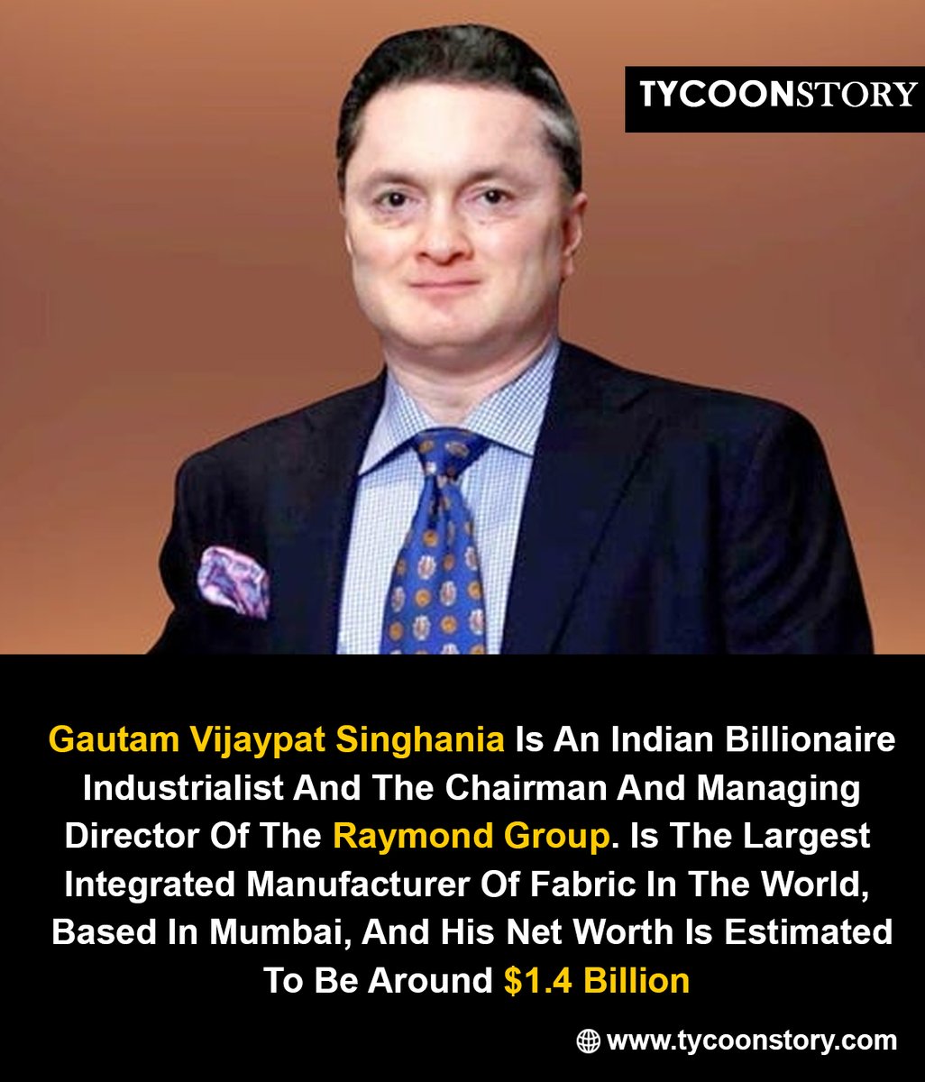 TycoonStoryCo's tweet image. Gautam Vijaypat Singhania Is An Indian Billionaire Industrialist And The Chairman And Managing Director Of The Raymond Group

#GautamSinghania #RaymondGroup #IndianIndustrialist #Billionaire #BusinessLeader #TextileIndustry #Raymond @raymondgroup_ht 

tycoonstory.com