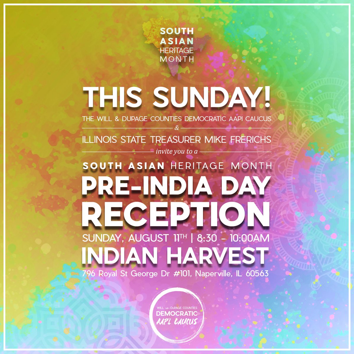 WDDAAPI's tweet image. THIS SUNDAY!
Help us celebrate the diverse tapestry of our communities with good food and good company as we honor our shared heritage and strengthen our connections with one another. We'll see you there!
Sign-up here: mobilize.us/willcountydems…