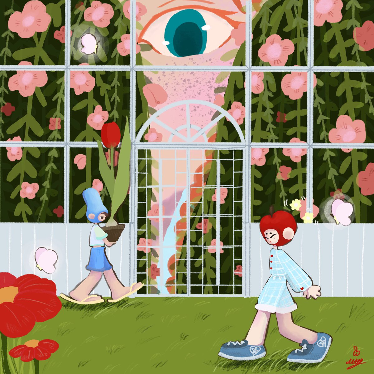 Who’s there!! 👀🍎

#art #illusrtation #mi9hty