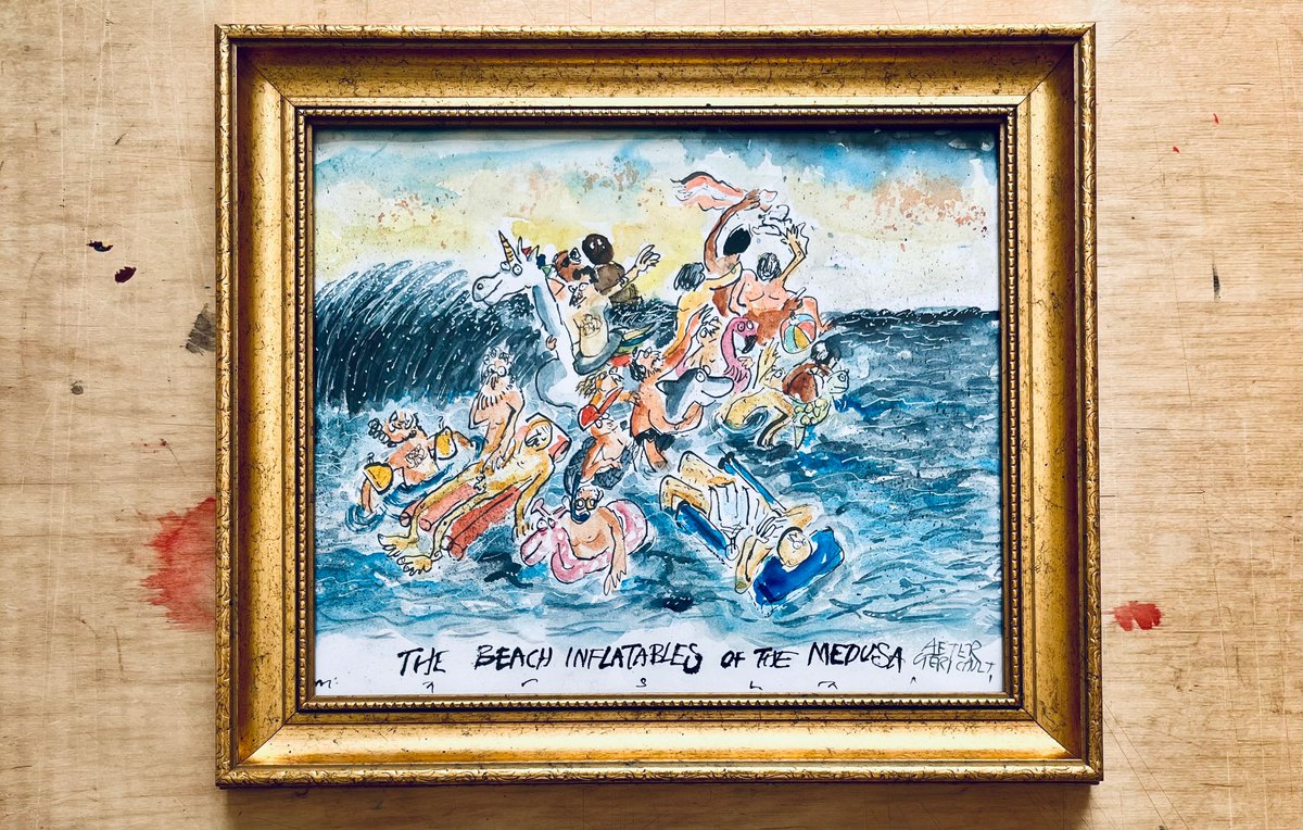 MarshallNotFunny (@marshallcartoon) on Twitter photo ‘The Beach Inflatables of the Medusa’ currently hanging at <a href="/BeachCreative/">Beach Creative CIC</a> AKA for me The Tate Kent. Part of the <a href="/HBCartoonFest/">Cartoon Festival</a> ‘Rock The Raft’ exhibition.
With whinging apologies to Théodore Géricault.
Géricault ‘The Beach Inflatables of the Medusa’ currently hanging at <a href="/BeachCreative/">Beach Creative CIC</a> AKA for me The Tate Kent. Part of the <a href="/HBCartoonFest/">Cartoon Festival</a> ‘Rock The Raft’ exhibition.
With whinging apologies to Théodore Géricault.
Géricault