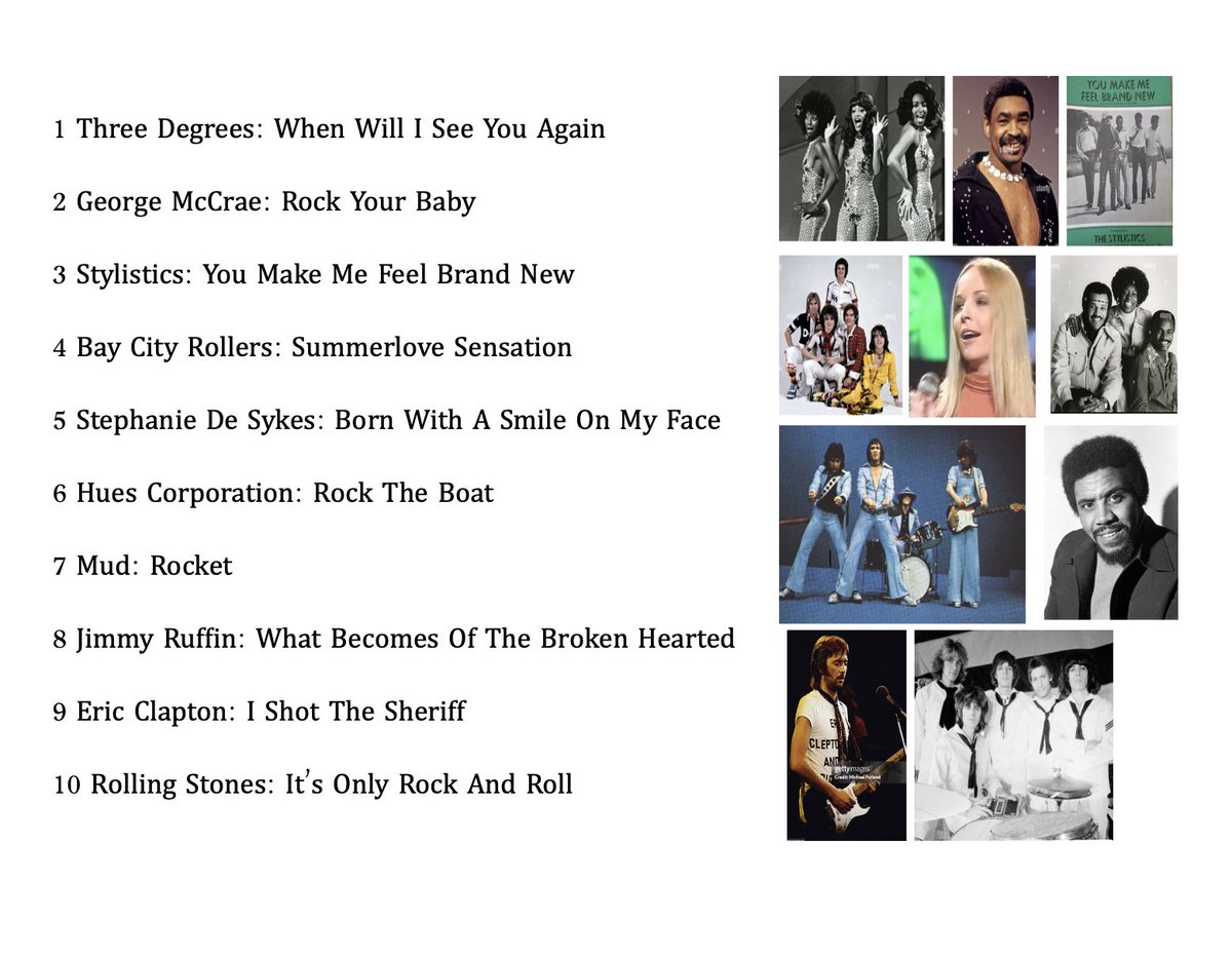 @RadioExileFM <a href="/AdultLeisureUK/">Adult Leisure</a> @Itsdreampocket Saturday's #TrustTheDocRadio #ShowCloserPoll is based on the official UK Top 10 singles this time 50 years ago on 11th August 1974. Pick 1  from the attached list and either name it here or send a DM/Shoutbox Message with your choice.