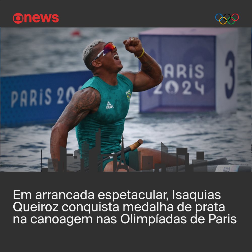 É PRATA! 🥈 Em uma recuperação inacreditável, Isaquias Queiroz conquistou a medalha de prata na canoagem na prova C1 1000m. O brasileiro saiu do quinto para o segundo lugar, tirando mais de 10 metros de diferença para os rivais na última parcial de 250 metros.

📌 Essa foi a