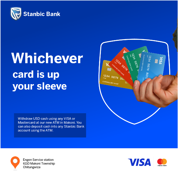 StanbicBankZW's tweet photo. Makoni, We’re Here! Discover the ease of banking with our new ATM. Withdraw cash using any Visa or Mastercard, and deposit into any Stanbic Account. Enjoying banking convenience.
#BlueBank #ATM #WithdrawCash #DepositCash https://t.co/lTFp14ITLm