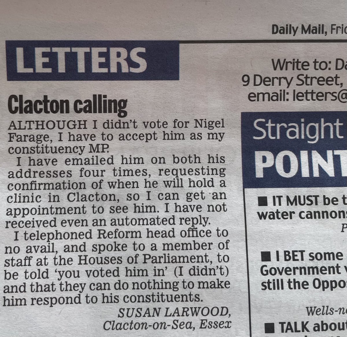 Angelcalling5's tweet photo. @Nigel_Farage @TiceRichard Any chance Farage is going to do any work in his constituency, or he is more concerned with his second job of GB News?
#BanSecondJobs
#FarageShouldResign https://t.co/v25mHz1WRN