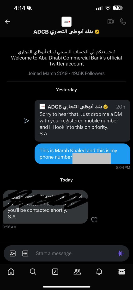 marahkhaled's tweet photo. @OfficialADCB I think you're working on Friday
Check out the timing here
I have been patient for 19 days but it hasn't worked https://t.co/WMt9G3cbiC