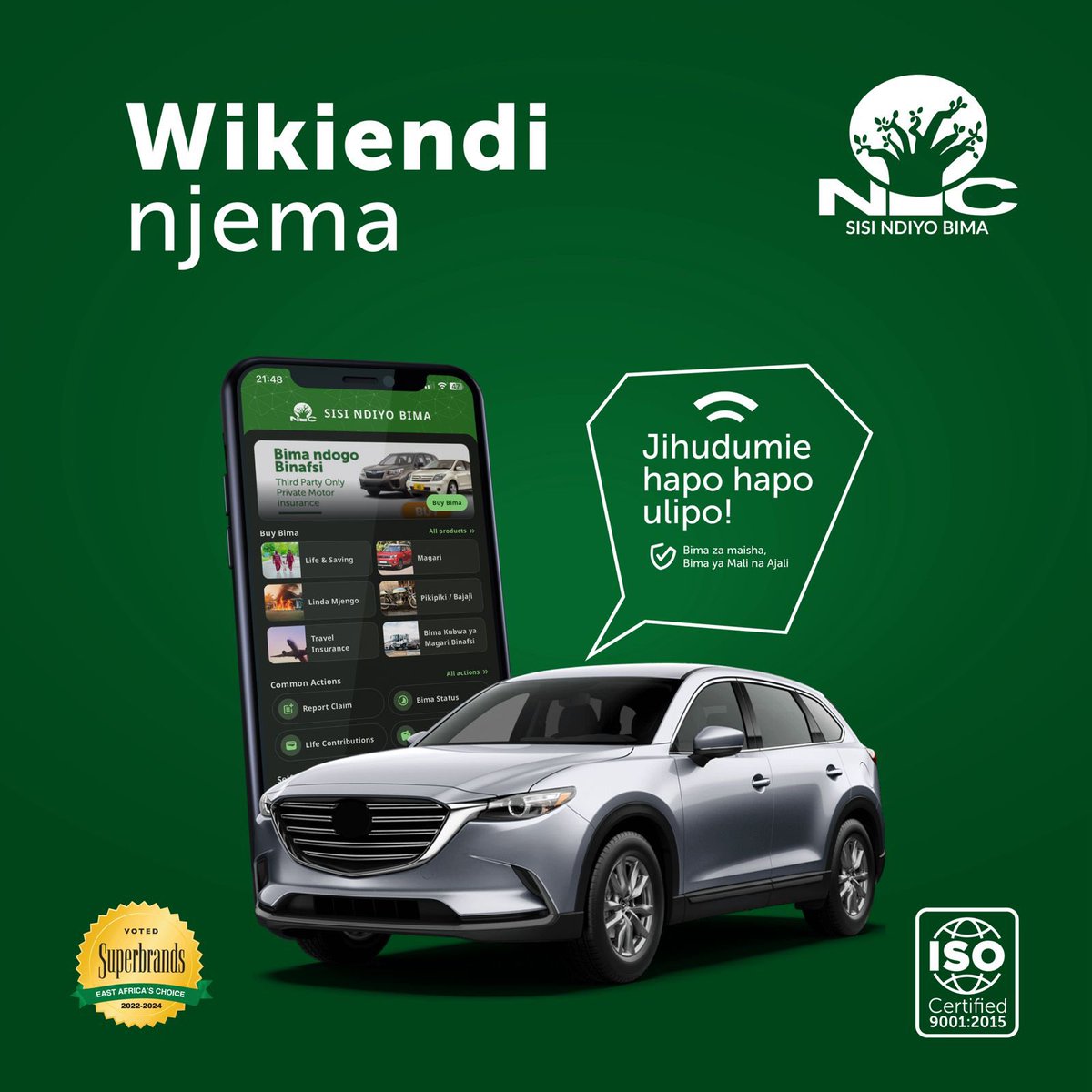 YoungAfricansSC's tweet photo. Uhakika wa mtoko wa wikiendi ni bima ya chombo cha moto kutoka NIC Insurance.
Pakua sasa app ya NIC Kiganjani ukate bima ya chombo chako cha moto muda wowote na mahali popote.
Karibu @nic_tanzania
#nicinsurance
#sisindiyobima
#superbrands
#isocertified90012015 https://t.co/vF0tekYSBh