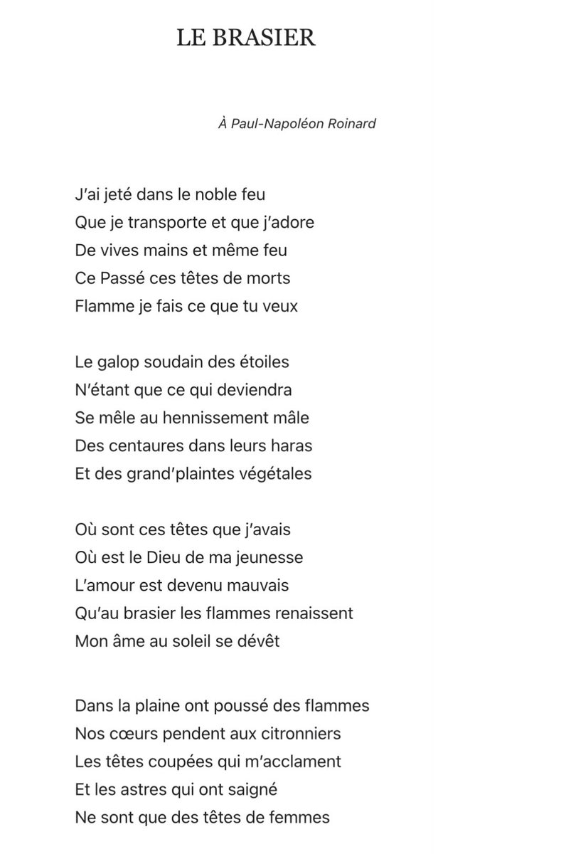 cle_mao_takacs's tweet photo. J'ai jeté dans le noble feu
Que je transporte et que j'adore
De vives mains et même feu
Ce Passé ces têtes de morts
Flamme je fais ce que tu veux
•
#Apollinaire
#LeBrasier < #Alcools https://t.co/KDXUifKyhS