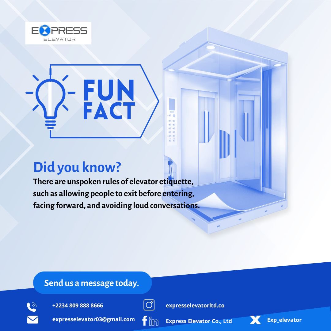 Exp_elevator's tweet image. Now you’re in the know! Follow us for more insights and updates.
#elevator #funfacts101 #expresselevator #buildinginnovations