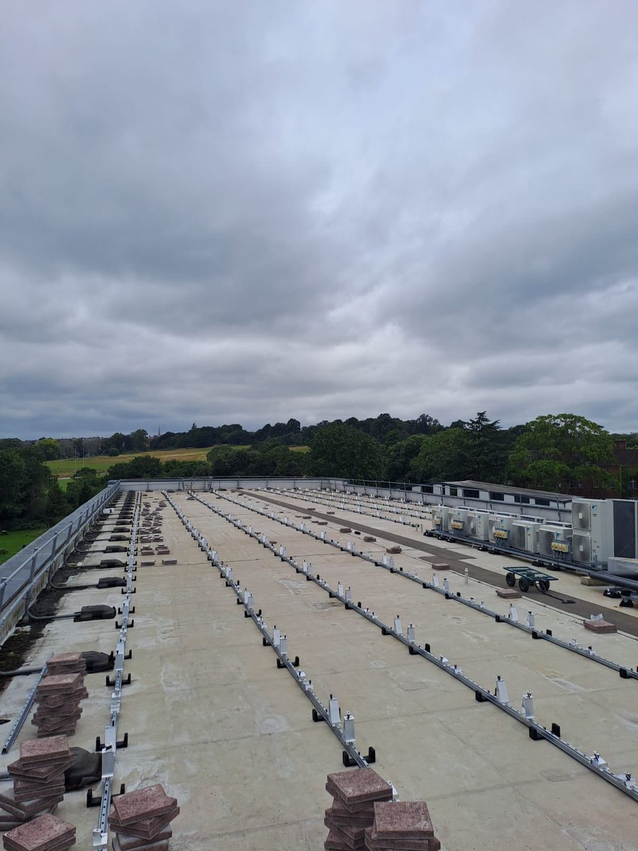 PowerUpNLdn's tweet photo. Exciting news!
We have started with the installation @ParliHillSchool @Parli_People! 

Mounting system is up and solar panels are there to go up the roof! https://t.co/EaKDpnDL4u