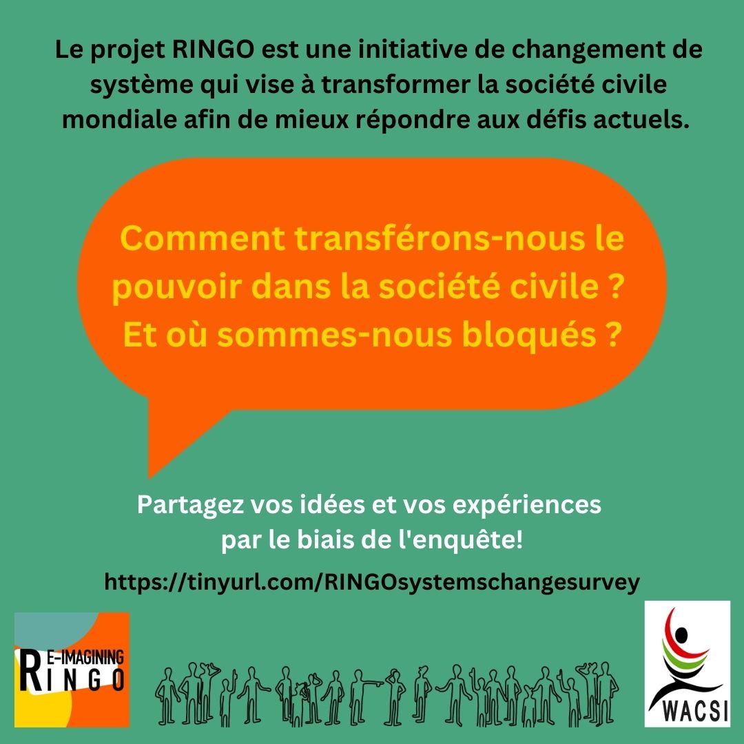 The RINGO Project (@theringoproject) on Twitter photo How are we shifting power in #civilsociety? And where are we stuck?
Add your insights to <a href="/TheRingoProject/">The RINGO Project</a> survey on #systemschange
tinyurl.com/RINGOsystemsch…
Languages: English, French & Spanish
#shiftthepower #decolonisation #locallyled #civilsociety #development #aid <a href="/wacsi/">West Africa Civil Society Institute (WACSI)</a> How are we shifting power in #civilsociety? And where are we stuck?
Add your insights to <a href="/TheRingoProject/">The RINGO Project</a> survey on #systemschange
tinyurl.com/RINGOsystemsch…
Languages: English, French & Spanish
#shiftthepower #decolonisation #locallyled #civilsociety #development #aid <a href="/wacsi/">West Africa Civil Society Institute (WACSI)</a>