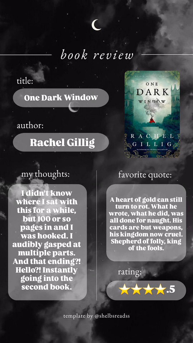 Book 5 🫶🏻

#onedarkwindow #rachelgillig #booktwt #BookTwitter