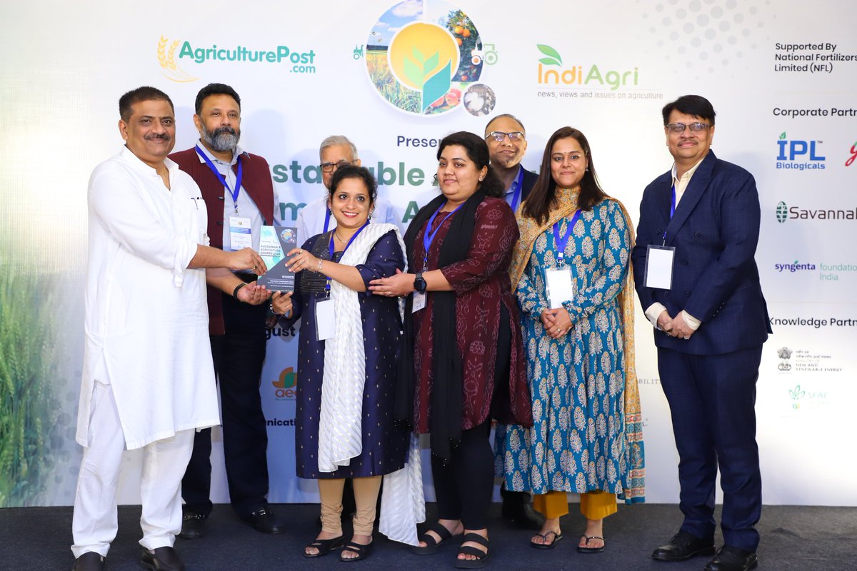Indiagri's tweet image. #SustainableAgriSummitAwards2024

Congratulations to Palladium Consulting India Pvt Ltd on receiving an award in the &apos;Extension &amp;amp; Training Excellence category&apos; for educating farmers in sustainable practices.

@PalladiumImpact

#SustainableAgriculture #FarmingforFuture