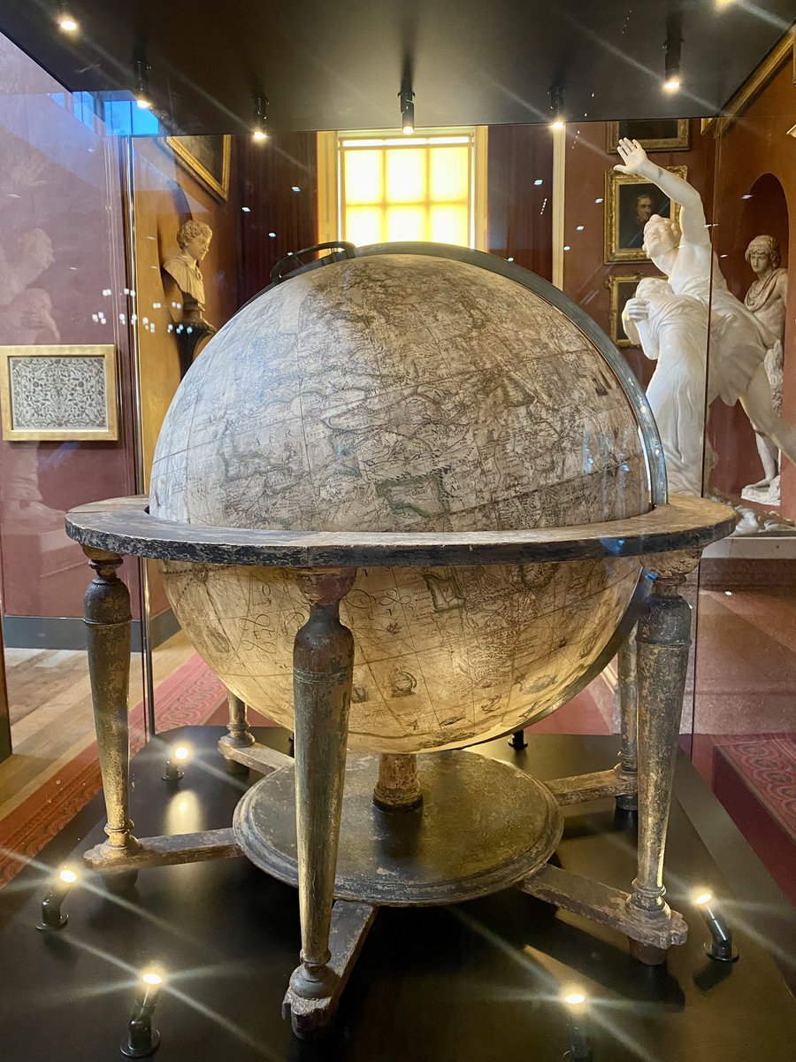 lambertnagle's tweet photo. The Molyneux Globe, 1592. At Petworth House, Sussex. 16th C explorers demanded accurate maps and globes. If wrong, the  results could be dire. Molyneux gave a globe to Elizabeth 1, to celebrate Drake’s circumnavigation of the world. We modern day travellers have it easy. https://t.co/h1oX9GALEV