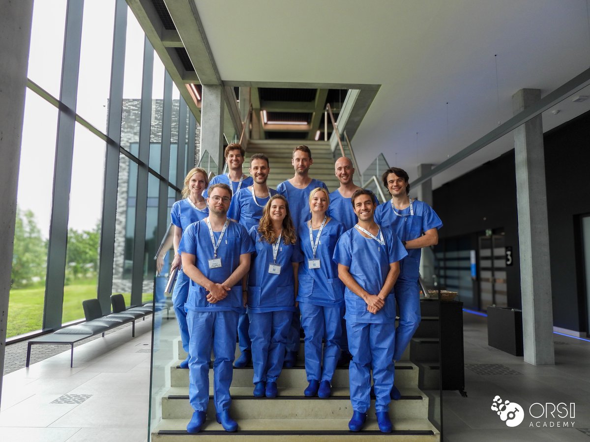 orsiacademy's tweet photo. ๐ Proud to have hosted 10 urology residents from the European Society of Residents in Urology Belgium at Orsi Academy for a full week of Proficiency-Based Progression (#PBP) training in robotic surgery! Glad to have you here!๐ #Urology #SurgicalTraining https://t.co/qjGRpkaQFe