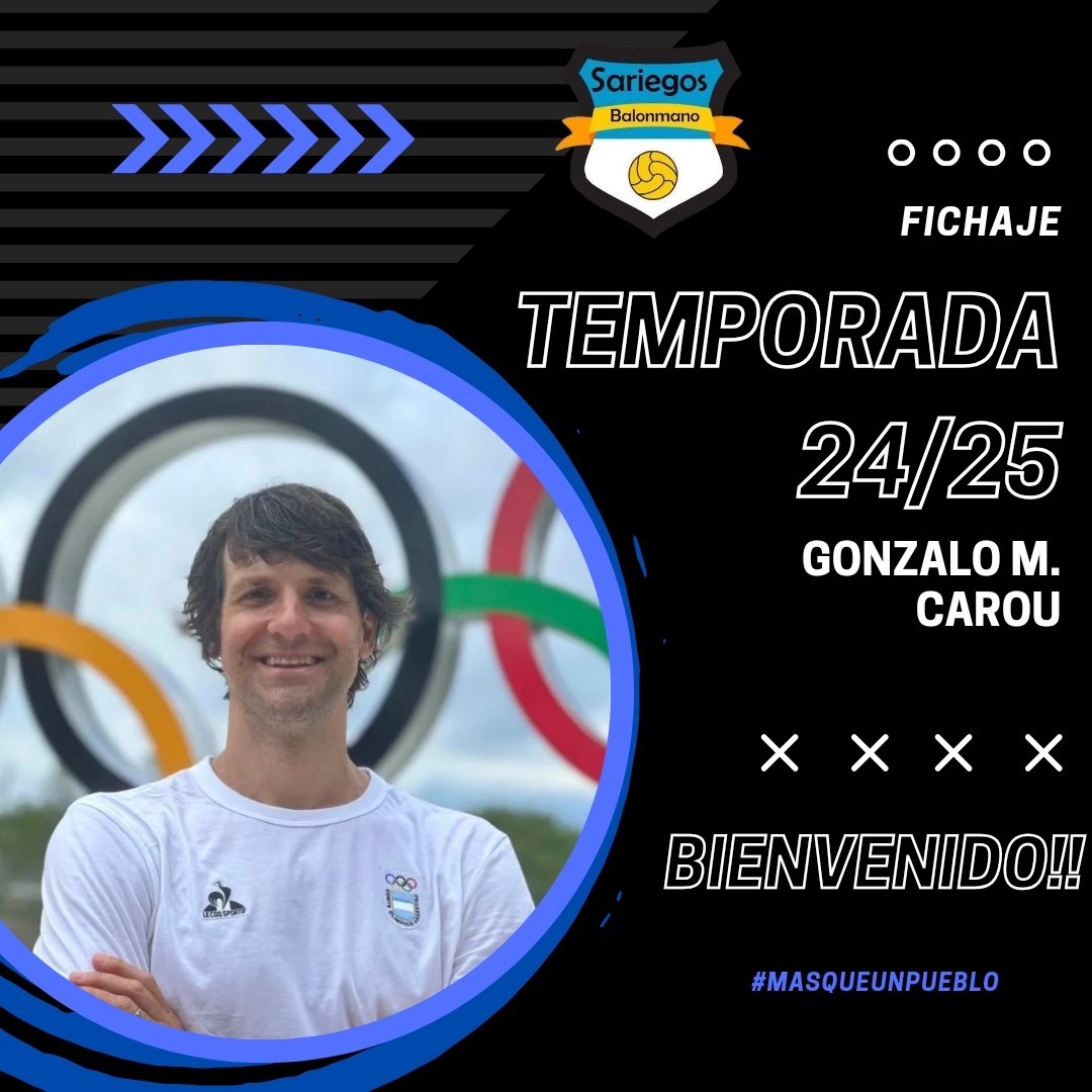 Balonmano Sariegos (@bsariegos) on Twitter photo ✅ BIENVENIDA ✅
Se une a nuestro proyecto, recién llegado de <a href="/Paris2024/">Paris 2024</a> tras competir con <a href="/CAHandball/">Sel. Argentina Handball 🇦🇷</a> en los Juegos Olímpicos, Gonzalo Carou.
Su experiencia nos ayudará en nuestro proyecto.
¡Gracias Gonzalo!
#sariegos #balonmano #masqueunpueblo ✅ BIENVENIDA ✅
Se une a nuestro proyecto, recién llegado de <a href="/Paris2024/">Paris 2024</a> tras competir con <a href="/CAHandball/">Sel. Argentina Handball 🇦🇷</a> en los Juegos Olímpicos, Gonzalo Carou.
Su experiencia nos ayudará en nuestro proyecto.
¡Gracias Gonzalo!
#sariegos #balonmano #masqueunpueblo