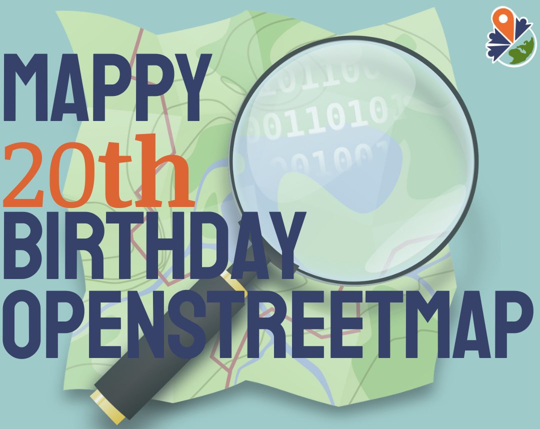 OpenStreetMap allows us to collaboratively map our world 🌍 as we see it📍

We are happy to be a part of the growing community of OSM users🚀

Mappy Birthday <a href="/openstreetmap/">OpenStreetMap</a>!!
How are you celebrating OSM's 20th birthday?