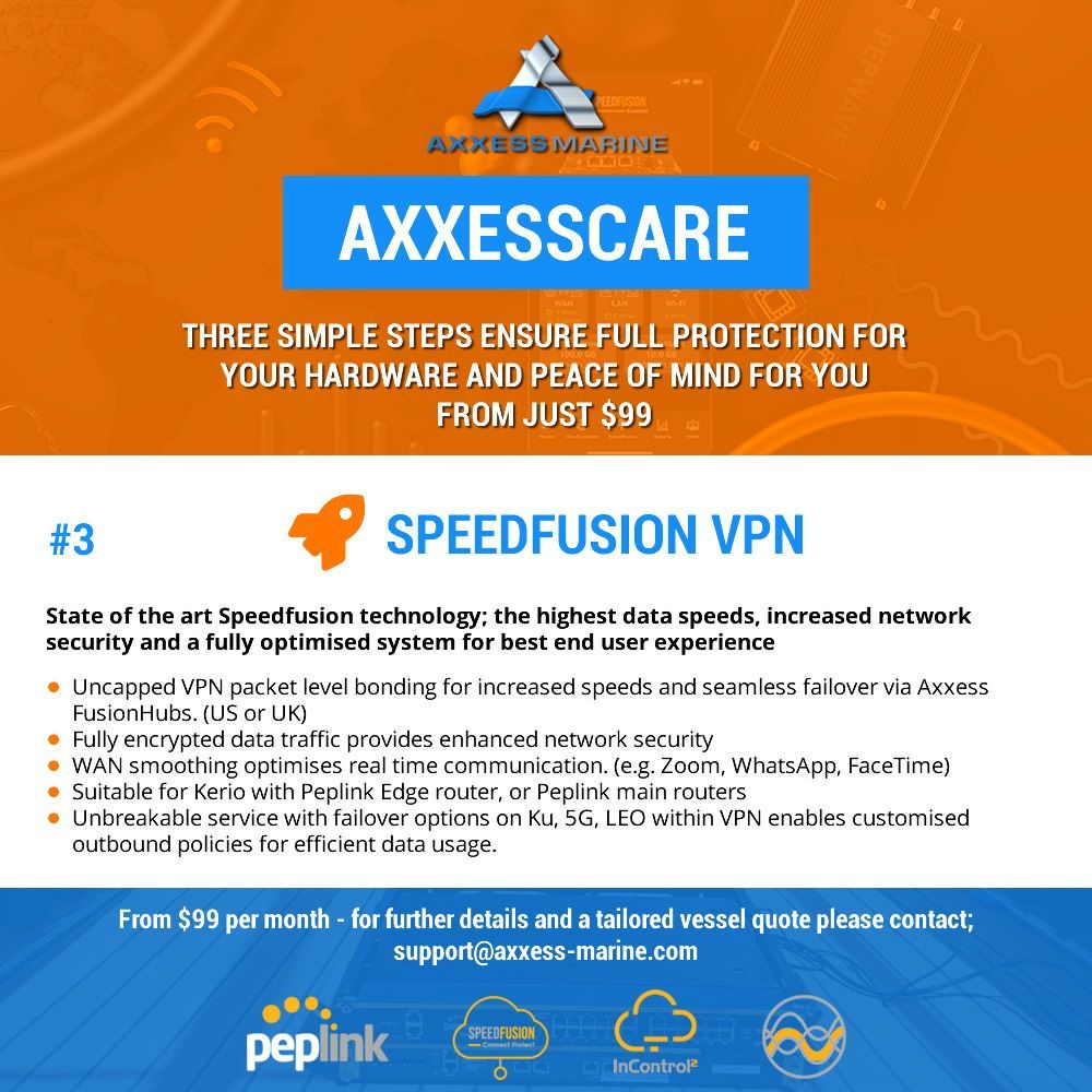 State of the art Speedfusion technology; the highest data speeds, increased network security and a fully optimised system for best end user experience.

Learn more: axxess-marine.com/services/axxes…

#axxessmarine #axxesscare