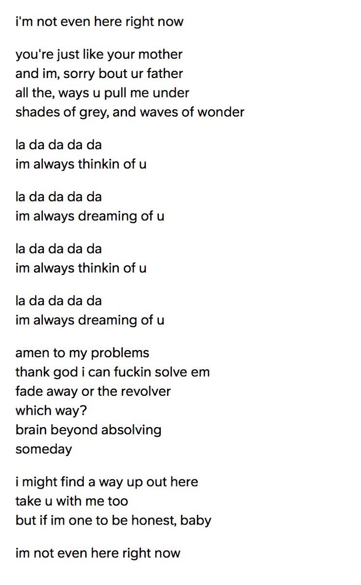 OMG HE POSTED THE LYRICS