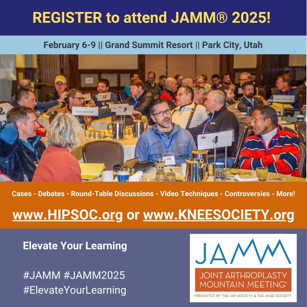 HipSocKneeSoc's tweet photo. ๐ Elevate your learning at #JAMM! Attend our round-table-based course in #ParkCity #Utah. Dive into personalized learning experience with our faculty. #Register today: https://t.co/gG57yu8lSg or LINK IN BIO. #JAMM2025 #ElevateYourLearning #arthroplasty #hip #knee #surgeon #CME https://t.co/jswynQZW49