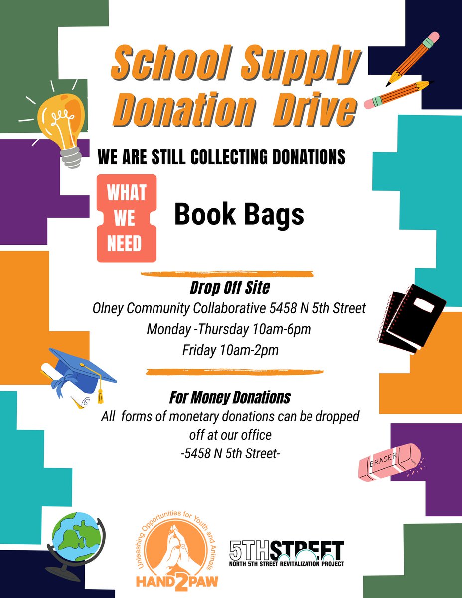 UAC (@uacoalition) on Twitter photo UAC Program Partner, <a href="/North5thStreet/">North 5th Street</a> is calling for backpack 🎒donations to ensure every child is ready for the school year ahead. 📚✏️ Drop off your donations today and make a difference! #BackpackDrive #SupportEducation #North5thStreet UAC Program Partner, <a href="/North5thStreet/">North 5th Street</a> is calling for backpack 🎒donations to ensure every child is ready for the school year ahead. 📚✏️ Drop off your donations today and make a difference! #BackpackDrive #SupportEducation #North5thStreet