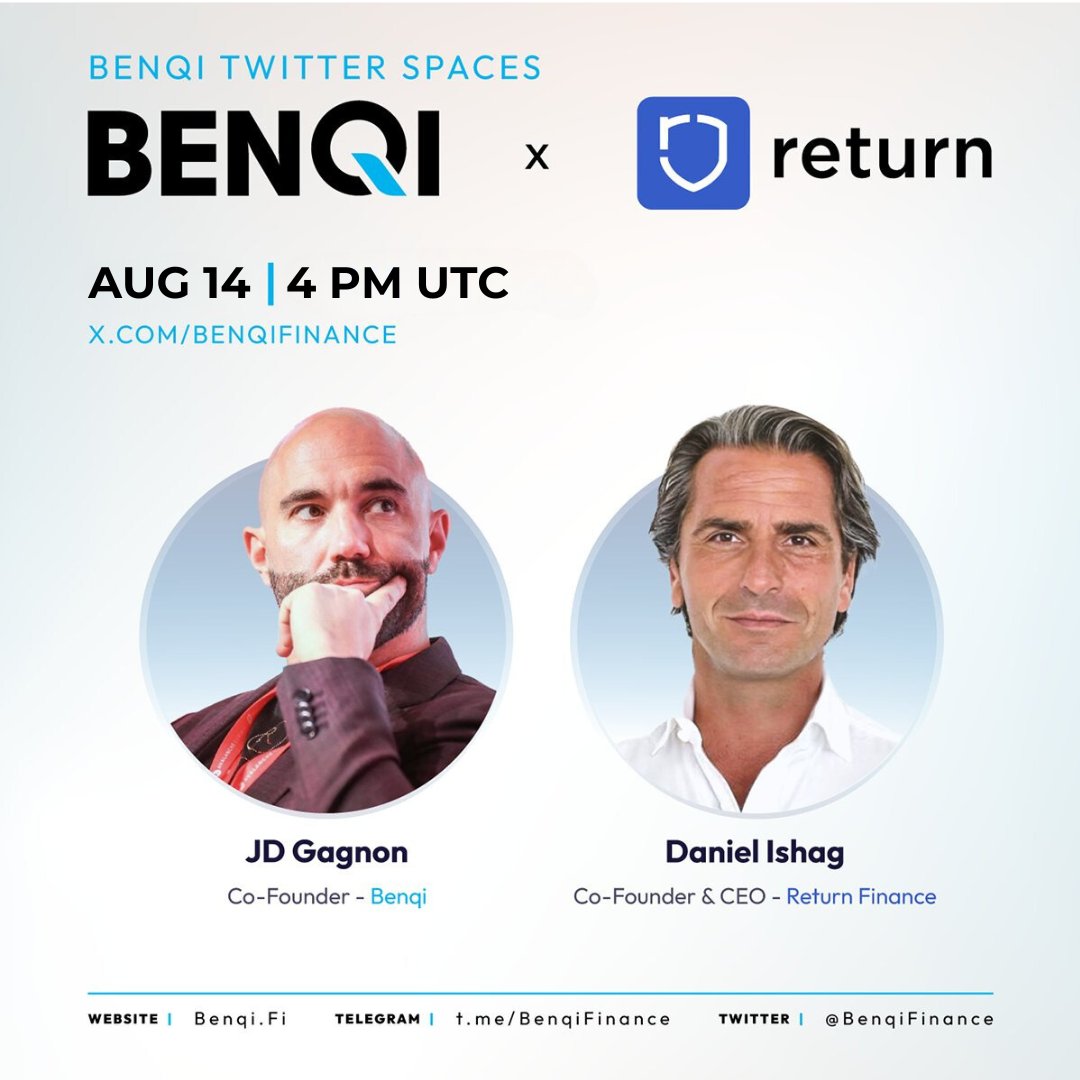 ReturnFinance's tweet photo. 🚀 A can't-miss AMA with @the_diamondrock (@BenqiFinance Co-Founder) & our CEO @DanielIshag!

📅 Mark your calendars: Wed, Aug 14, 4 PM UTC.

We'll discuss the partnership, the latest in DeFi, and whatever you throw at them. Don't miss it!

🔗 Set a reminder: https://t.co/4RGwLeC9WJ

#DeFi #Blockchain #ReturnFinance #BENQI #AMA