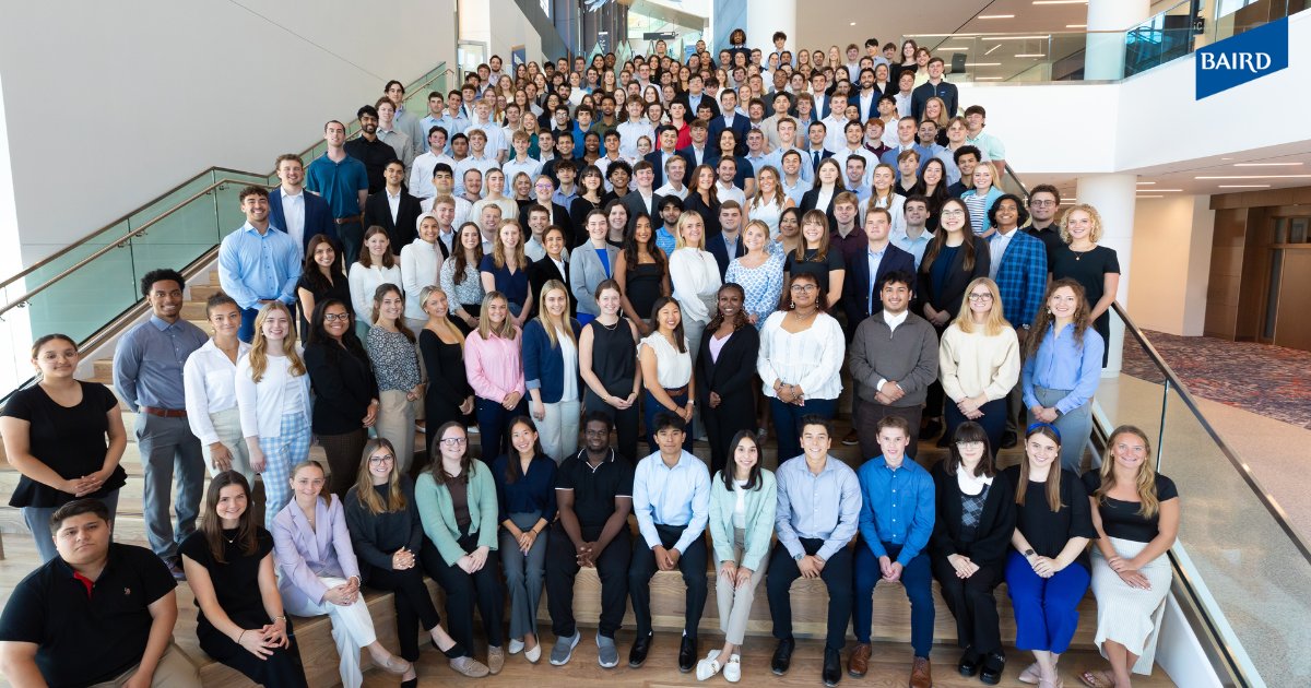 rwbaird's tweet photo. The 2024 Summer Internship Program came to a successful close this week. We appreciate the amazing impact our interns made this summer and wish them the very best! https://t.co/Dc5smyEVlN #WeAreBaird #BairdIntern https://t.co/o3VPJUg8Fx