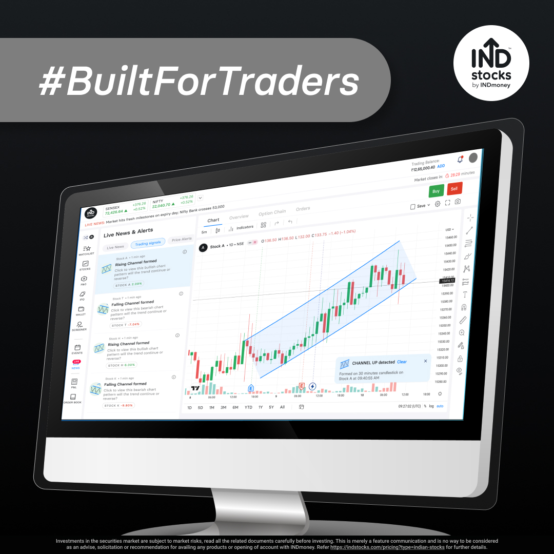 INDmoneyApp's tweet photo. 📢Exciting Update!!

Introducing the all-new Web Trading Terminal by INDstocks.🖥️

Don’t miss this thread🧵⤵️

#BuiltForTraders #tradingstrategy  #IndiakaSuperMoneyApp #TakeControlOfMoney