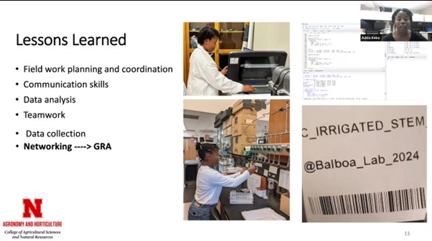GuilleBalboa's tweet image. Adda Ireba (Rwanda), Laura Smaniotto (Brazil), and Manuel Estevez (Argentina) presented their 10-week internship results with @DawnProj. Proud to guide these talented individuals at @unlagrohort @UNLincoln
@waterforfood #DAWNInternship #FutureLeaders