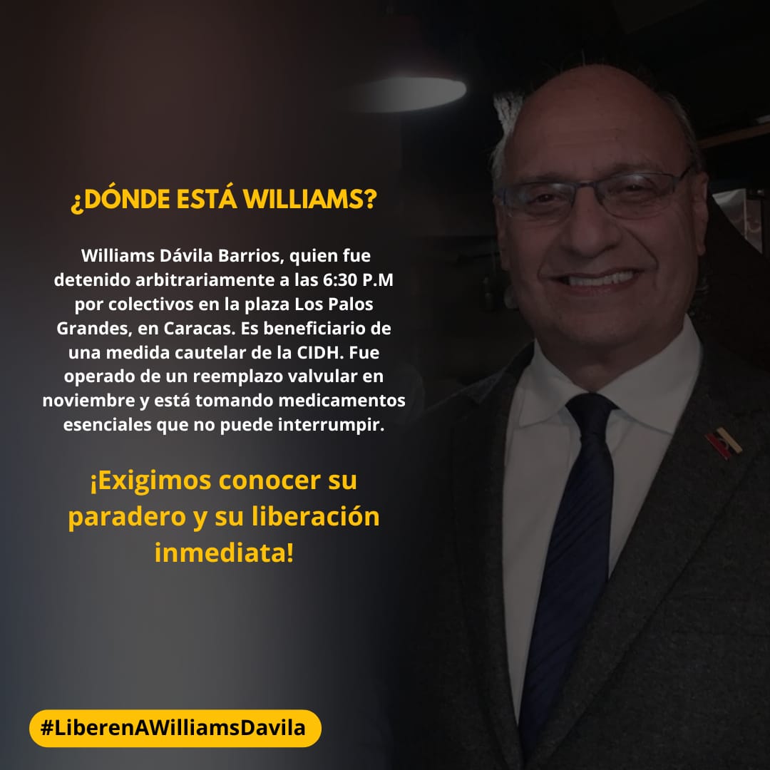 hgaester_07's tweet photo. ¿Dónde está Williams Davila? 
#LiberenAWilliamsDavila https://t.co/7eOuByCaIK