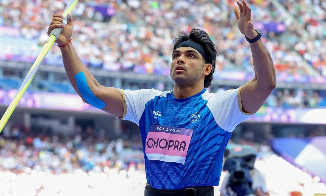 Harsh_v_18's tweet photo. Congratulations to Neeraj Chopra on winning the silver medal in javelin at the Olympics! Your hard work and determination continue to inspire us all. Proud moment for India! 🇮🇳 #NeerajChopra #Olympics #SilverMedal @Neeraj_chopra1 🙌🏻 https://t.co/R7Mh3VzoEd