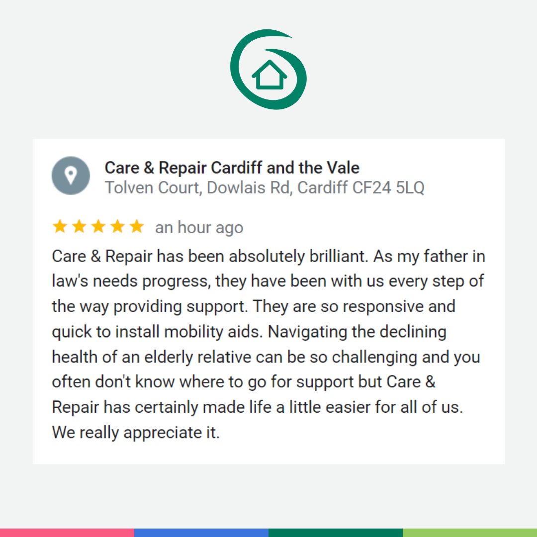 5-Star Review! 🤩

If we can help you or an older relative to stay safe at home, get in touch: careandrepair.org.uk/get-help

@CRCardiffVale