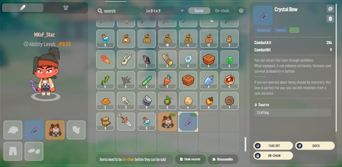 I think I have the best Crystal Bow in the game. I'm considering selling it if I get a decent offer. Check the market then DM your offers. 

Shoutouts to <a href="/daryl24_eth/">Daryl.ron ⛩️</a> for inviting me to this game.  Our paths crossed again after ~15 years lol.

#Lumiterra_CBT 
#Ronin
#MMO