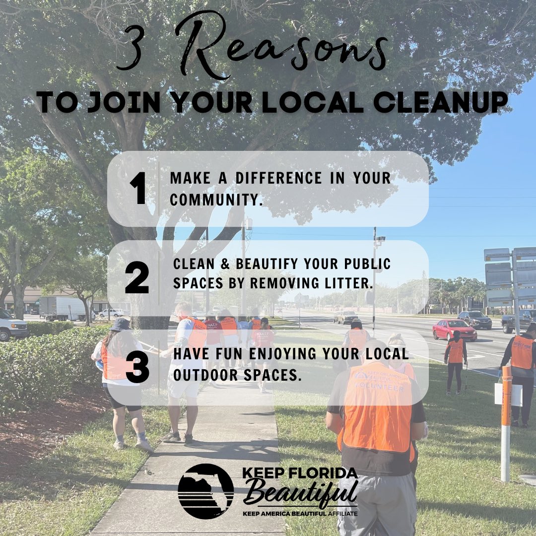 The reasons to help #keepfloridabeautiful are endless, but here's just a few 😊
Find your local affiliate here: keepfloridabeautiful.org affiliates/.
#cleanup #volunteer #florida #makeadifference #dobeautifulthings