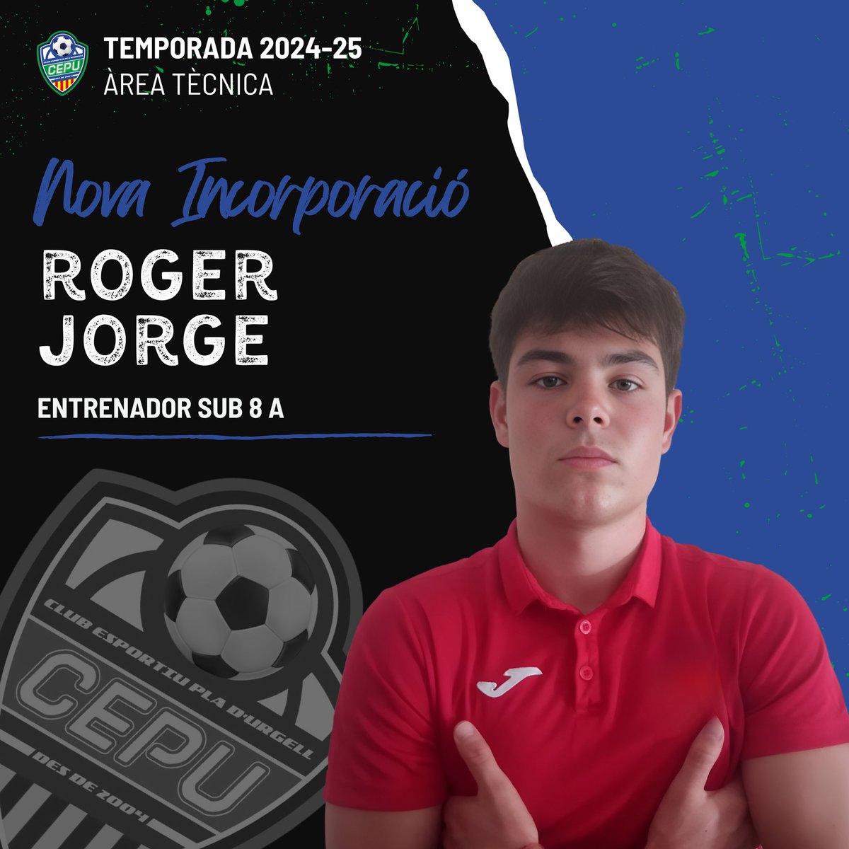 🟢🔵 🄱🄴🄽🅅🄸🄽🄶🅄🅃 🟢🔵

Anunciem la nova incorporació del Roger Jorge a les nostres files!

El Roger disposa d’un alt bagatge pel futbol lleidatà que ben segur ensenyarà als nostres menuts de la millor manera!

Gràcies Roger per confiar en el projecte!

#somcomarca